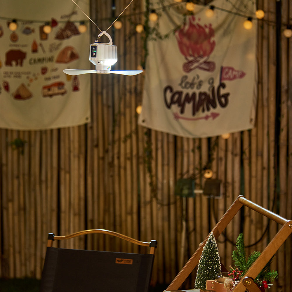 Fan Light Camping Lamp with Infrared Remote Control